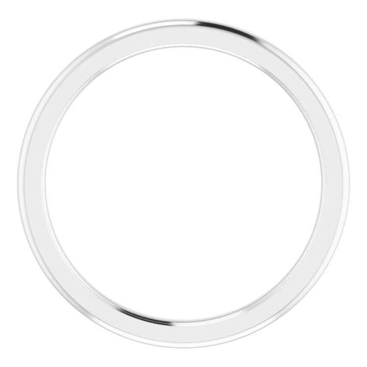 14K White Gold 1.5 mm Comfort-Fit Half Round Band Size 7