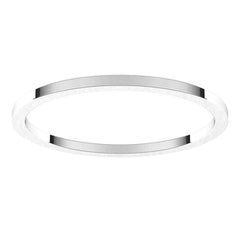 14K White Gold 1 mm Flat Band Size 7.5
