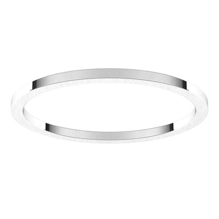 14K White Gold 1 mm Flat Band Size 8