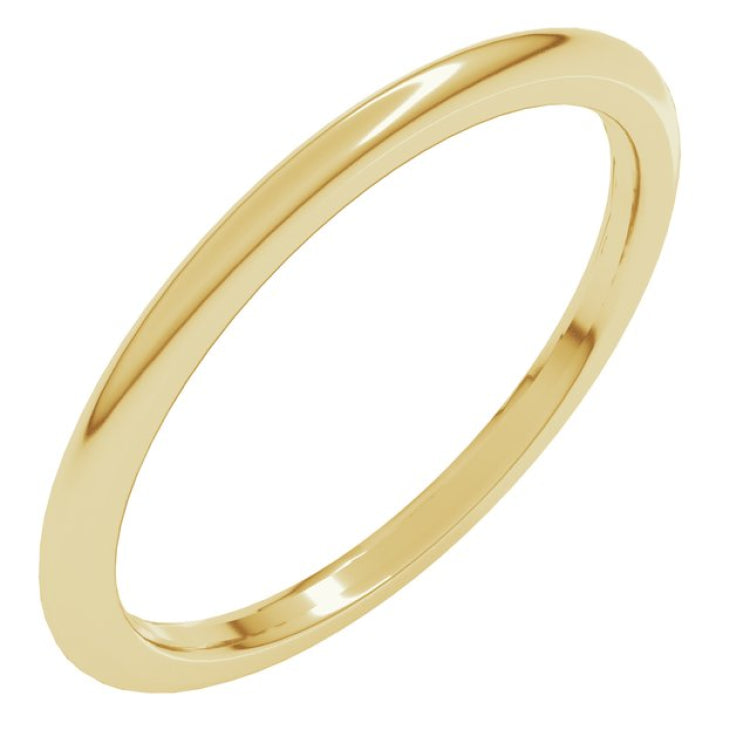 14K Yellow Gold 1.5 mm Comfort-Fit Half Round Band Size 9