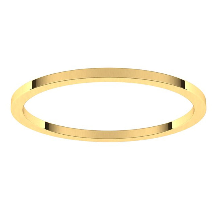 14K Yellow Gold 1 mm Flat Band Size 7