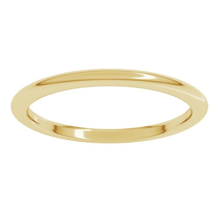 14K Yellow Gold 1.5 mm Comfort-Fit Half Round Band Size 6