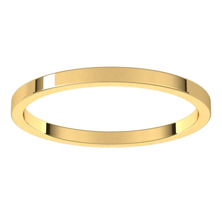 14K Yellow Gold 1.5 mm Flat Band Size 6