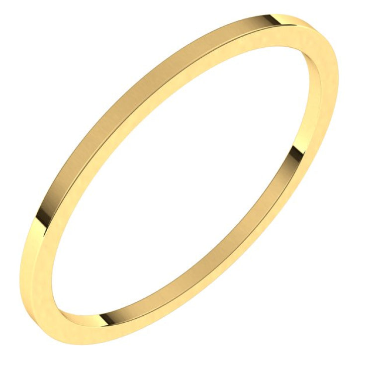 14K Yellow Gold 1 mm Flat Band Size 4
