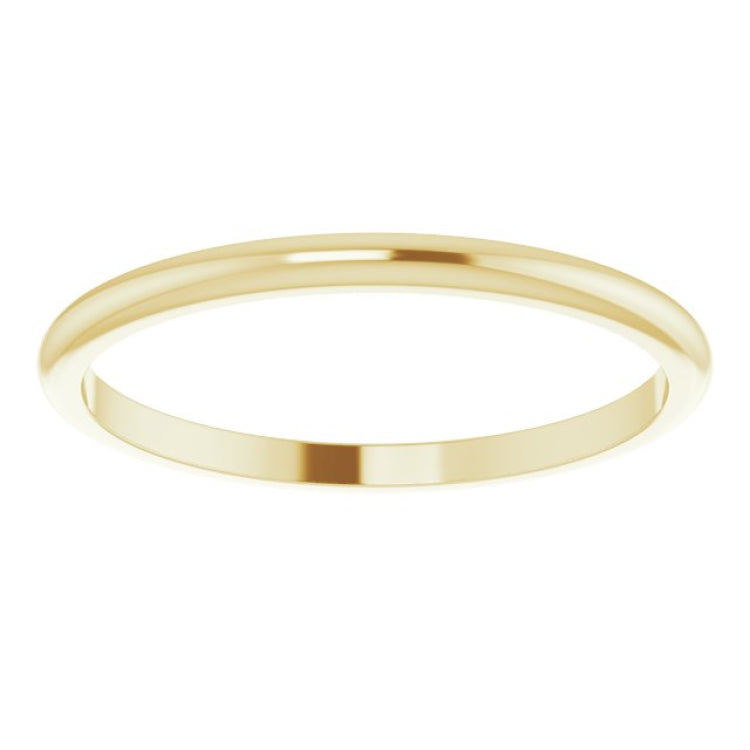 14K Yellow Gold 1.5 mm Half Round Band Size 5