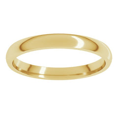 14K Yellow Gold 2.5 mm Lightweight Comfort-Fit Half Round Band Size 5