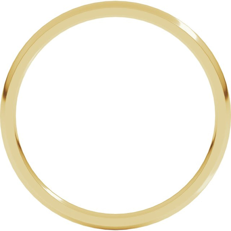 18K Yellow Gold 1.5 mm Lightweight Comfort-Fit Half Round Band Size 6.5