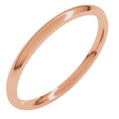 14K Rose Gold 1.5 mm Lightweight Comfort-Fit Half Round Band Size 7