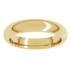 18K Yellow Gold 4 mm Comfort-Fit Half Round Band Size 10