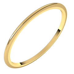 18K Yellow Gold 1 mm Half Round Band Size 6