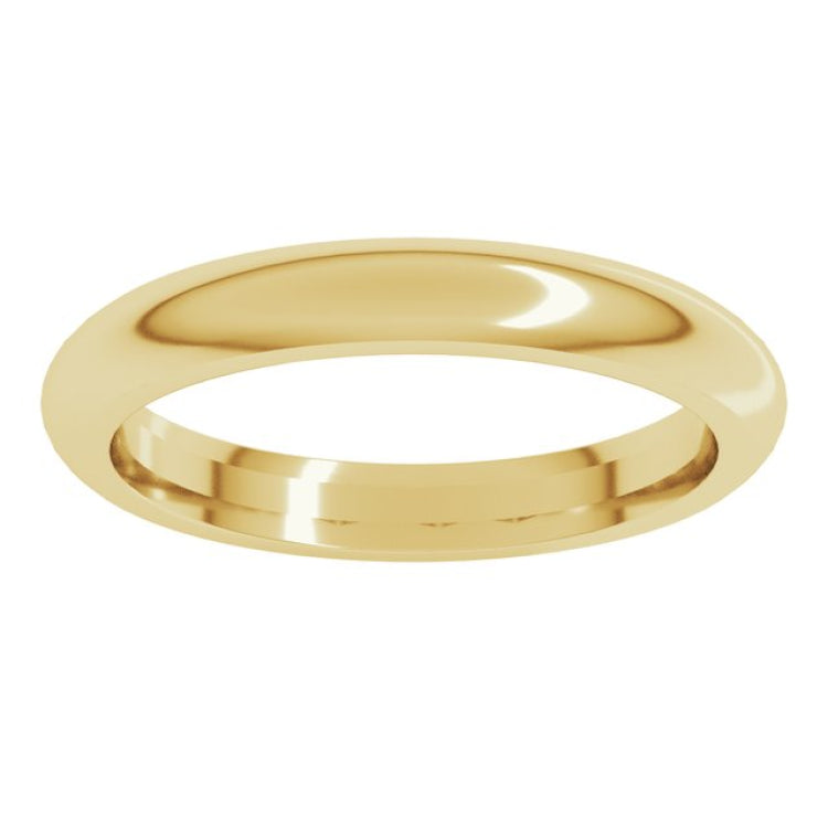 10K Yellow Gold 3 mm Comfort-Fit Half Round Band Size 9