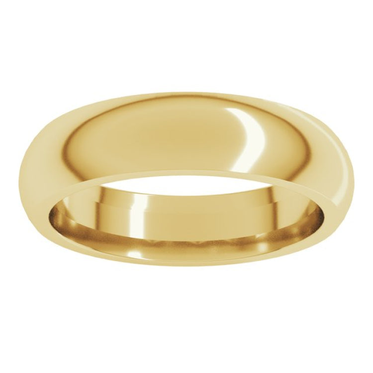 18K Yellow Gold 5 mm Comfort-Fit Half Round Band Size 6