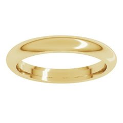 10K Yellow Gold 3 mm Comfort-Fit Half Round Band Size 7