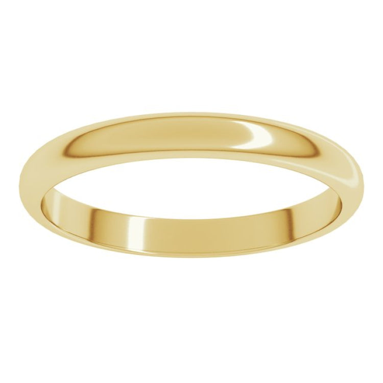 18K Yellow Gold 2.5 mm Half Round Band Size 5
