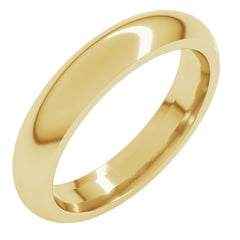 18K Yellow Gold 4 mm Comfort-Fit Half Round Band Size 11