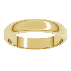 18K Yellow Gold 4 mm Half Round Band Size 8
