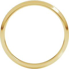 18K Yellow Gold 2.5 mm Half Round Band Size 8