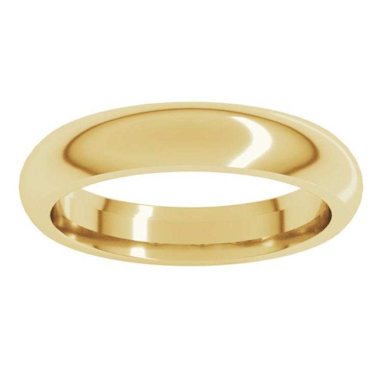 10K Yellow Gold 4 mm Comfort-Fit Half Round Band Size 9