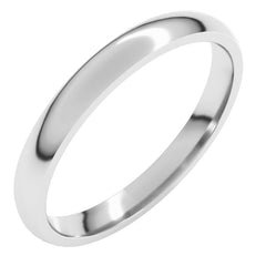 14K White Gold 2.5 mm Lightweight Comfort-Fit Half Round Band Size 7