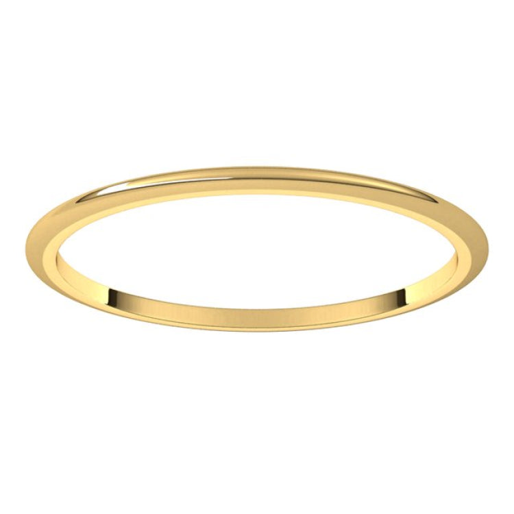 10K Yellow Gold 1 mm Half Round Band Size 8