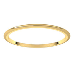 10K Yellow Gold 1 mm Half Round Band Size 8