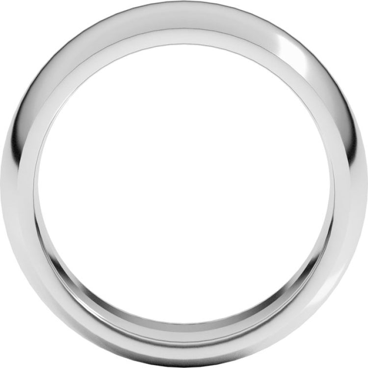 14K White Gold 8 mm Comfort-Fit Half Round Band Size 13