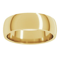 18K Yellow Gold 6 mm Lightweight Comfort-Fit Half Round Band Size 7