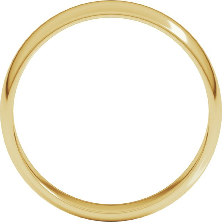 14K Yellow Gold 5 mm Lightweight Half Round Band Size 8.5