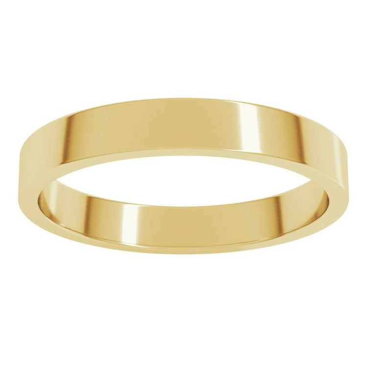 14K Yellow Gold 3 mm Flat Band Size 6.5