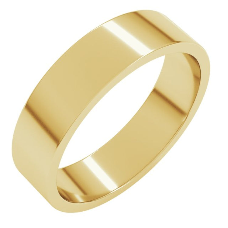 14K Yellow Gold 5 mm Flat Band Size 5.5