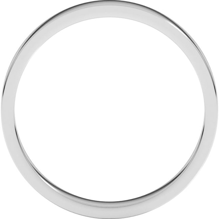 14K White Gold 3 mm Flat Band Size 6.5