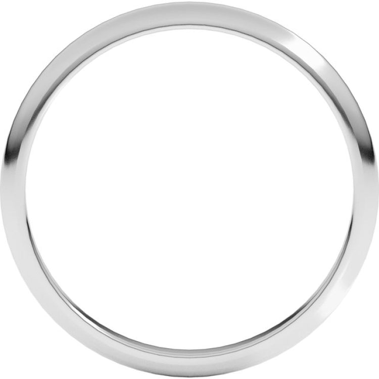 Platinum 2 mm Half Round Band Size 4.5