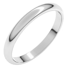 14K White Gold 2.5 mm Half Round Band Size 6.5
