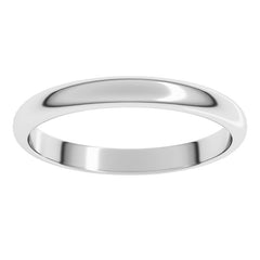 14K White Gold 2.5 mm Half Round Band Size 6.5