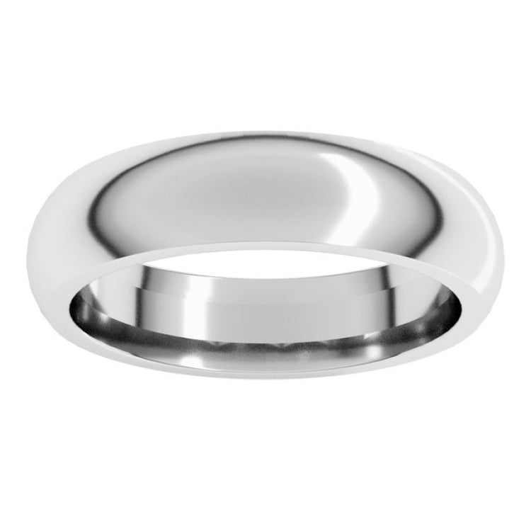 Platinum 5 mm Comfort-Fit Half Round Band Size 10.5