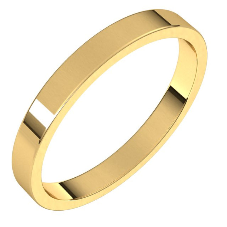 18K Yellow Gold 2.5 mm Flat Band Size 5