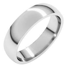14K White Gold 5 mm Lightweight Comfort-Fit Half Round Band Size 10.5