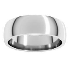 14K White Gold 6 mm Lightweight Comfort-Fit Half Round Band Size 11.5