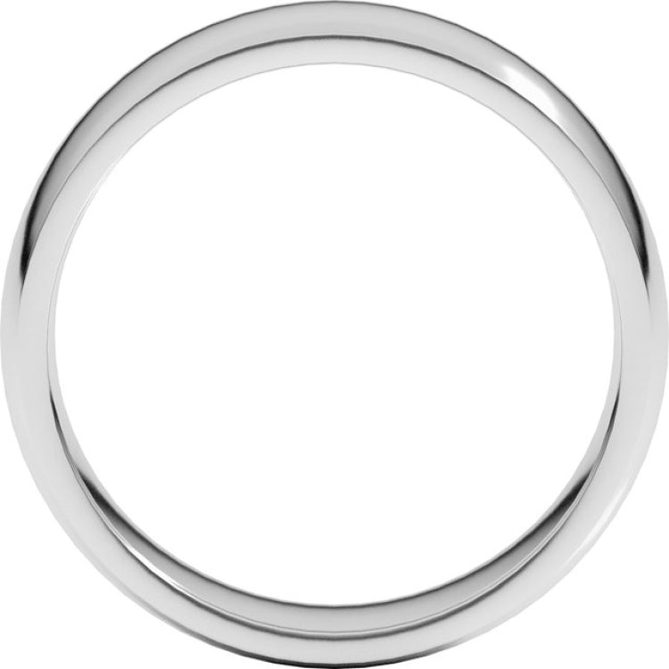 Platinum 6 mm Lightweight Comfort-Fit Half Round Band Size 12