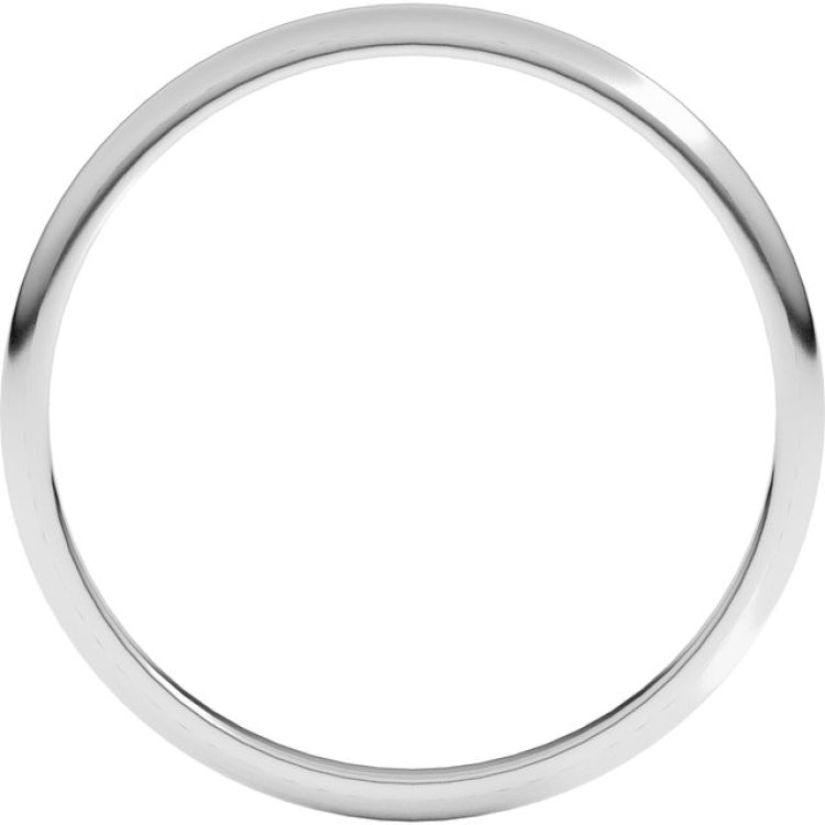 14K White Gold 1.5 mm Lightweight Half Round Band Size 5