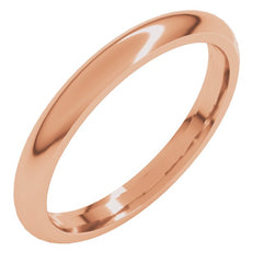 14K Rose Gold 2.5 mm Comfort-Fit Half Round Band Size 7