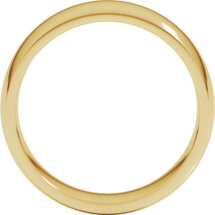 14K Yellow Gold 7 mm Lightweight Comfort-Fit Half Round Band Size 13.5