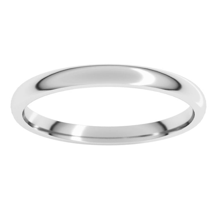 Sterling Silver 2 mm Lightweight Comfort-Fit Half Round Band Size 5.5