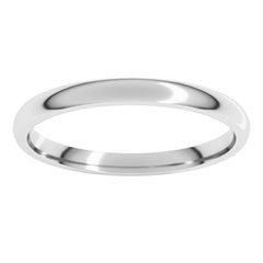 Sterling Silver 2 mm Lightweight Comfort-Fit Half Round Band Size 6.5