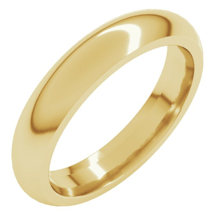 14K Yellow Gold 3.5 mm Comfort-Fit Half Round Band Size 8