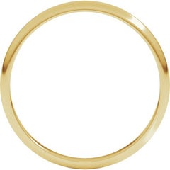 18K Yellow Gold 2 mm Lightweight Half Round Band Size 5.5