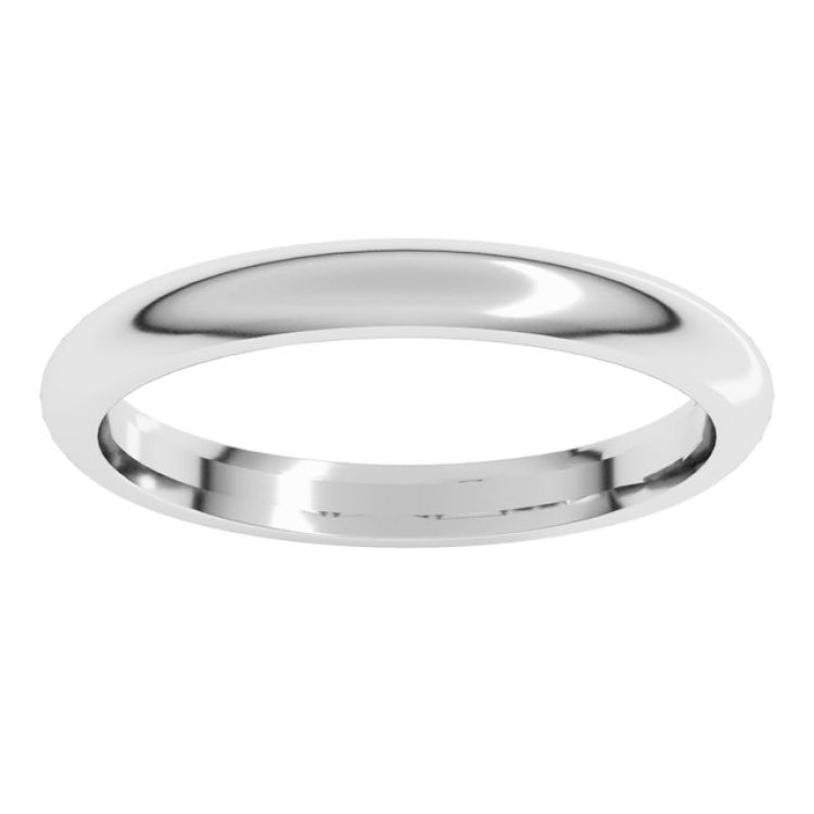 10K White Gold 2.5 mm Comfort-Fit Half Round Band Size 10