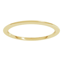 14K Yellow Gold 1 mm Comfort-Fit Half Round Band Size 6.5