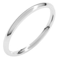 14K White Gold 1.5 mm Lightweight Comfort-Fit Half Round Band Size 8