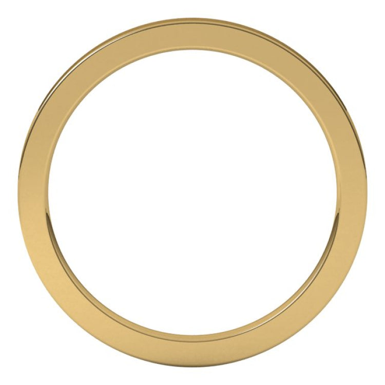 14K Yellow Gold 1.5 mm Comfort-Fit Flat Band Size 10